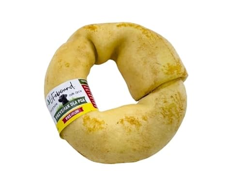 Ring-Kauknochen für Hunde – Natürlicher, zahnfreundlicher Kausnack in Ringform – Langanhaltender Kauspaß – Ohne Zusatzstoffe – Für kleine bis große Hunde (Kleiner Ring/8,9cm, Käse) von Lifebound