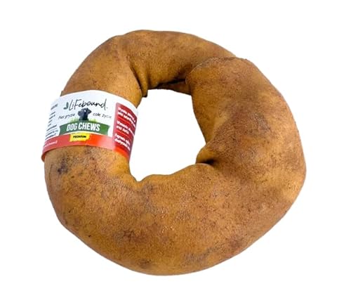 Ring-Kauknochen für Hunde – Natürlicher, zahnfreundlicher Kausnack in Ringform – Langanhaltender Kauspaß – Ohne Zusatzstoffe – Für kleine bis große Hunde (großer Ring/12,7-15,2cm, Bacon) von Lifebound