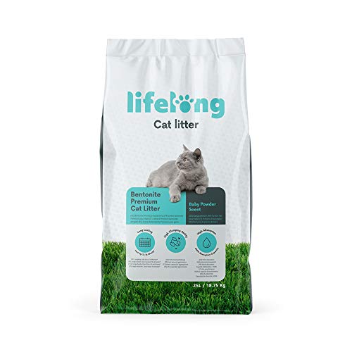 Amazon-Marke: Lifelong Bentonite klumpendes Baby Puder Duft Katzenstreu, 25L, 1er-Pack Amazon-Marke: Lifelong Bentonite klumpendes Baby Puder Duft Katzenstreu, 25L, 1er-Pack von Lifelong