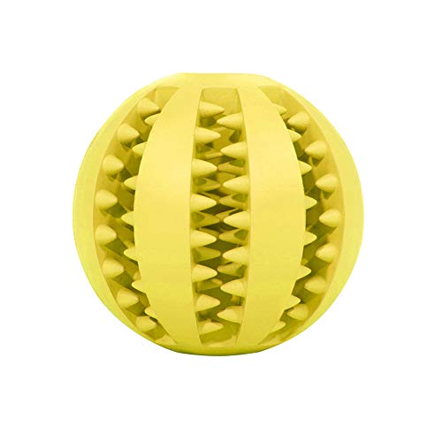 Lifemaison Hundespielzeug Ball Leckerli-Spielzeug-Ball Hunde-Zahnreinigungsspielzeug Ø 5/6/7cm Trainingszahn Intelligenzspielzeug für Hunde Ball mit Zahnreinigung Spielzeug(Gelb，Ø 5cm) von Lifemaison