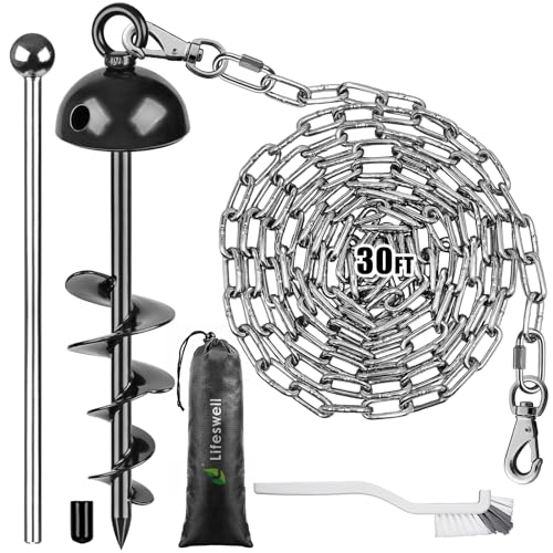Lifeswell 15 Inch Dog Tie Out Stake 01-30 kausichere Edelstahl-Hundeketten für draußen, 15" Schwerer Hundeanker für Hunde bis zu 125lbs, vollständig geschweißt, ideal für Hof und Camping Lifeswell 15 Inch Dog Tie Out Stake 01-30 kausichere Edelstahl-Hundeketten für draußen, 15" Schwerer Hundeanker für Hunde bis zu 125lbs, vollständig geschweißt, ideal für Hof und Camping von Lifeswell