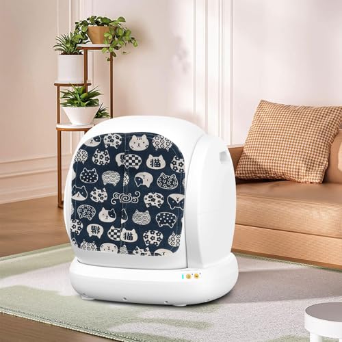 Ligebul Katzentoilettenvorhang, Katzentoilette Türklappe Selbstreinigende Boxen Türvorhang für automatischen Katzentoilettenroboter (nur Vorhang) (Blaues Quadrat 1) von Ligebul