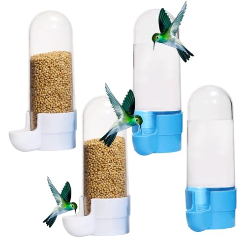 4pcs Vogelwasserspender, 200 ml automatische Vogelhilfe mit großer Kapazität, Multifunktional -Plastik -Käfig -Trinkerflasche für Hamster -Papageien -Cockatiels, Wasserspender, Feeder von Ligeinsrk