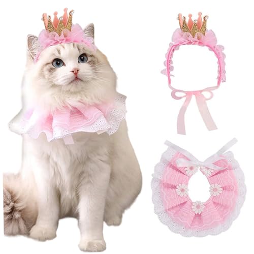 Ligeinsrk Cat Princess Kostüm Lace Cat Birthday Outfit beinhaltet Bandana & Crown Verstellbare hautfreundliche Mehrzweckkostüm für kleine Hund, Geburtstags-Outfit, Prinzessin Ligeinsrk Cat Princess Kostüm Lace Cat Birthday Outfit beinhaltet Bandana & Crown Verstellbare hautfreundliche Mehrzweckkostüm für kleine Hund, Geburtstags-Outfit, Prinzessin von Ligeinsrk