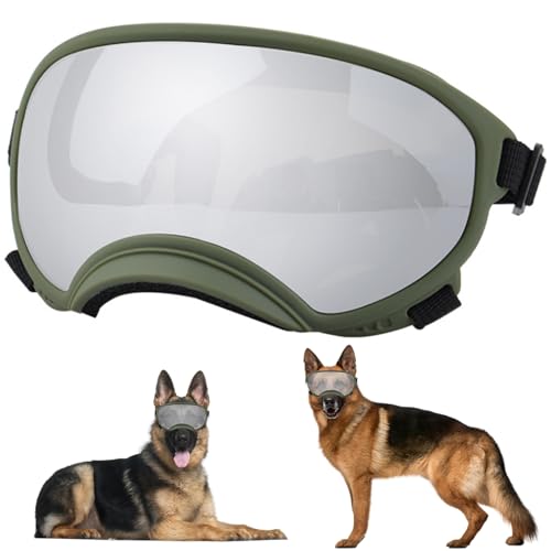 Hund Sonnenbrille Große Hundbrille mit verstellbarem Riemen UV-Schutzbrille für Hunde Winproof Welpe Sonnenbrille für mittelgroße Haustiergläser Hunde Augenschutz von Ligeinsrk