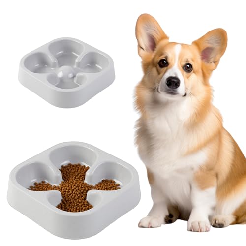 Hundegerichte zum langsamen Essen, Anti-Choking-Safe Plastik langsame Futtermittelhundschalen, Vier Blatthalle geformtes Futterbogen für Innenkatze Haustier, Wasserschale, Feeder Hundegerichte zum langsamen Essen, Anti-Choking-Safe Plastik langsame Futtermittelhundschalen, Vier Blatthalle geformtes Futterbogen für Innenkatze Haustier, Wasserschale, Feeder von Ligeinsrk
