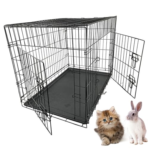Hundekäfig, 13, 78x9.84x12.99 Dicker Eisendrahthundkisten mittelgroß, Klappmetallkäfig mit Tablett, robuste mittlere Kiste, tragbares Haustier für und Katze, Kistengröße von Ligeinsrk