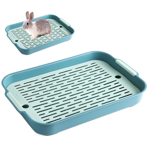Katzenstreublech, Doppelschicht Kaninchendrüsenbox mit Abnehmbarer Schublade, Kunststoff -Meerschweinchenschale, Ecke für kleine tierische Kaninchen Meerschweinchen, Katze, Schachtel von Ligeinsrk