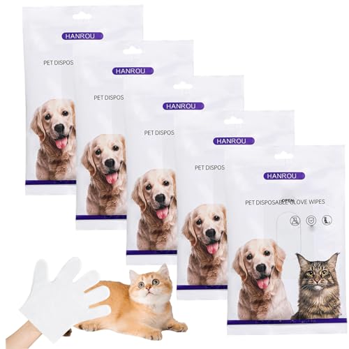 Ligeinsrk 30pcs Haustierreinigungshandschuhe, leckere, verdickte Hundebadhandschuhe, mehr verbrauche hautfreundliche Katze-Pflegetücher für Hausreisen im Freien, Hundebad, Katzenreinigung von Ligeinsrk