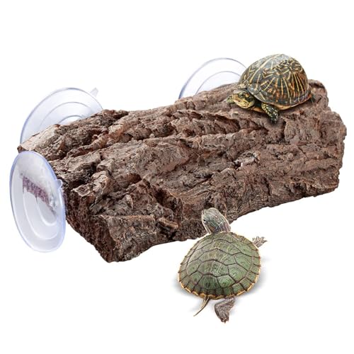 Ligeinsrk Acker nach Wasserschildkröten, 22 x 13 cm realistische Rindenschildkröte mit Saugnäpfen, Harz Rinde Turtle Dock Aquarium Accessoires für Frösche, Terrapins (Style 1) von Ligeinsrk