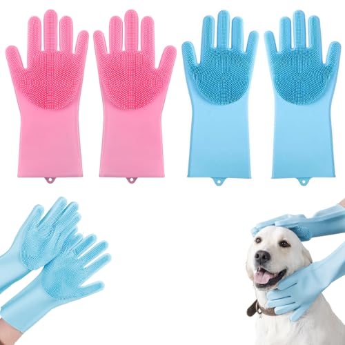 Ligeinsrk Hundewaschhandschuhe, 2 Paare weiche Silikon-Haustierhandschuhe mit hohen Dichte, Hundebadhandschuh zum Baden und Massieren von Hunden und Katzen Ligeinsrk Hundewaschhandschuhe, 2 Paare weiche Silikon-Haustierhandschuhe mit hohen Dichte, Hundebadhandschuh zum Baden und Massieren von Hunden und Katzen von Ligeinsrk