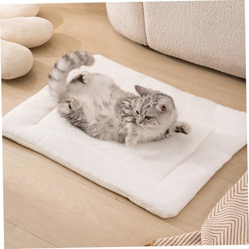 Ligeinsrk Katzenmattenbett 20x14 Zoll Winter weich und bequem wärmend Flauschiges kurzes Plüsch -Katzenbett für kleine Innenhüter, Matte von Ligeinsrk