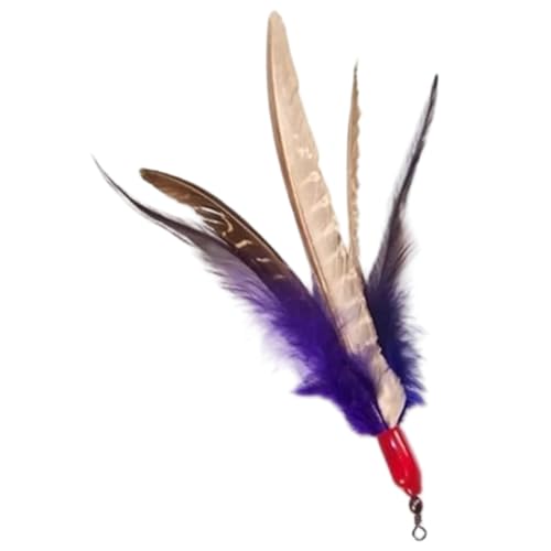 Ligeinsrk Katzenstab Spielzeug Nachfüllung 6-7 Zoll Ersatz gefiederte Katzenstab-Anhangs-Toys Interactive Purple Farb Nachfüllung für Innenspiele, Befestigungsspielzeug, Spielzeug von Ligeinsrk