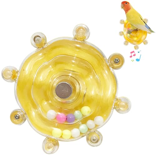 Ligeinsrk Vogelspielzeug für Conures, drehende Rassel -Cockatiel -Spielzeug interaktives Vogelkäfig -Accessoires für Unterhaltung kaustütig, gelb, für Sittiche, Cockatiel von Ligeinsrk