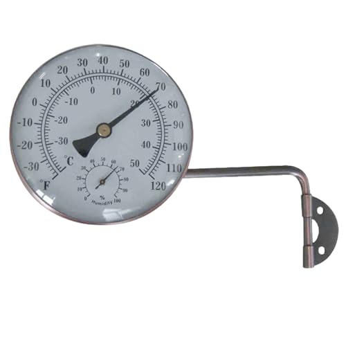 Ligeinsrk Wetterstation Thermometer & Hygrometer -Messing 4 -Zifferblatt für Innen-/Außenbereich, misst -30-50 ℃, 0-100% RH von Ligeinsrk