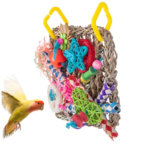 Shotet Toys, Hängende Vogelfutterspielzeug, gewebter Klettervogel -Kauspielzeug, farbenfrohe Sittich -Käfig -Accessoires für Papageien, Cockatiel, Lovebird, Budgie, Conuretoys von Ligeinsrk