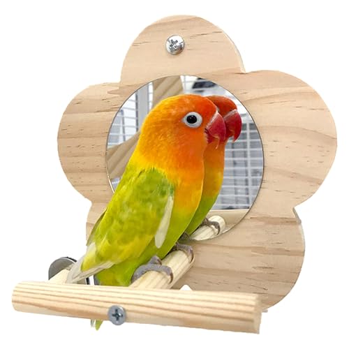 Vogelspiegel für Käfig, 6 Blumenform Vogelkäfigspielzeug mit Holzbarch für Cockatiels Conure Finch Lovebird Canary African Grey Maas, Spielzeug, Spiegel Vogelspiegel für Käfig, 6 Blumenform Vogelkäfigspielzeug mit Holzbarch für Cockatiels Conure Finch Lovebird Canary African Grey Maas, Spielzeug, Spiegel von Ligeinsrk