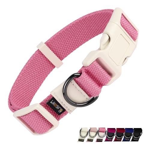 Likesing Atmungsaktives Hundehalsband für kleine Hunde, verstellbares Halsband für Mädchen und Jungen, mit Schnellverschluss-Schnalle, D-Ring, weich, bequem, farbecht, rosa Welpenhalsband für XS Likesing Atmungsaktives Hundehalsband für kleine Hunde, verstellbares Halsband für Mädchen und Jungen, mit Schnellverschluss-Schnalle, D-Ring, weich, bequem, farbecht, rosa Welpenhalsband für XS von Likesing