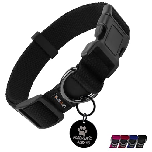 Likesing Mittelgroßes Hundehalsband, Hundehalsband für Mini-Hunde, weiblich, männlich, Haustier, Katzen, Welpen, extra kleines Hundehalsband für Streu mit Schnalle, D-Ring und abnehmbarem Etikett Likesing Mittelgroßes Hundehalsband, Hundehalsband für Mini-Hunde, weiblich, männlich, Haustier, Katzen, Welpen, extra kleines Hundehalsband für Streu mit Schnalle, D-Ring und abnehmbarem Etikett von Likesing