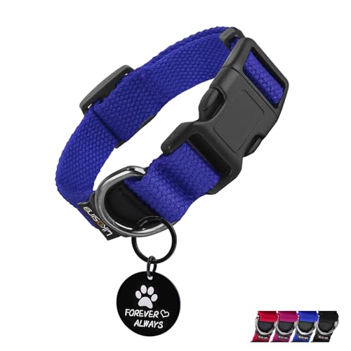 Likesing Weiches Hundehalsband aus Baumwolle, Schnellverschluss-Hundehalsband mit Schnalle, strapazierfähig, verstellbar, für XS, kleine, mittelgroße und große Hunde, farbechte Hundehalsbänder mit Likesing Weiches Hundehalsband aus Baumwolle, Schnellverschluss-Hundehalsband mit Schnalle, strapazierfähig, verstellbar, für XS, kleine, mittelgroße und große Hunde, farbechte Hundehalsbänder mit von Likesing
