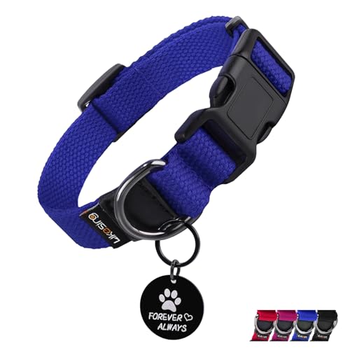 Likesing Weiches Hundehalsband aus Baumwolle, Schnellverschluss-Hundehalsband mit Schnalle, strapazierfähig, verstellbar, für XS, kleine, mittelgroße und große Hunde, farbechte Hundehalsbänder mit Likesing Weiches Hundehalsband aus Baumwolle, Schnellverschluss-Hundehalsband mit Schnalle, strapazierfähig, verstellbar, für XS, kleine, mittelgroße und große Hunde, farbechte Hundehalsbänder mit von Likesing