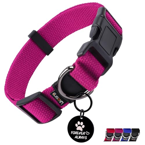 Likesing Weiches Hundehalsband aus Baumwolle, Schnellverschluss-Hundehalsband mit Schnalle, strapazierfähig, verstellbar, für XS, kleine, mittelgroße und große Hunde, farbechte Hundehalsbänder mit Likesing Weiches Hundehalsband aus Baumwolle, Schnellverschluss-Hundehalsband mit Schnalle, strapazierfähig, verstellbar, für XS, kleine, mittelgroße und große Hunde, farbechte Hundehalsbänder mit von Likesing