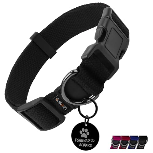 Likesing Weiches Hundehalsband aus Baumwolle, Schnellverschluss-Hundehalsband mit Schnalle, strapazierfähig, verstellbar, für XS, kleine, mittelgroße und große Hunde, farbechte Hundehalsbänder mit Likesing Weiches Hundehalsband aus Baumwolle, Schnellverschluss-Hundehalsband mit Schnalle, strapazierfähig, verstellbar, für XS, kleine, mittelgroße und große Hunde, farbechte Hundehalsbänder mit von Likesing