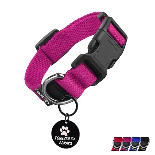 Likesing Weiches Hundehalsband aus Baumwolle, Schnellverschluss-Hundehalsband mit Schnalle, strapazierfähig, verstellbar, für XS, kleine, mittelgroße und große Hunde, farbechte Hundehalsbänder mit Likesing Weiches Hundehalsband aus Baumwolle, Schnellverschluss-Hundehalsband mit Schnalle, strapazierfähig, verstellbar, für XS, kleine, mittelgroße und große Hunde, farbechte Hundehalsbänder mit von Likesing