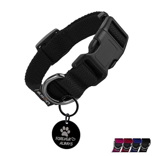 Likesing Weiches Hundehalsband aus Baumwolle, Schnellverschluss-Hundehalsband mit Schnalle, strapazierfähig, verstellbar, für XS, kleine, mittelgroße und große Hunde, farbechte Hundehalsbänder mit Likesing Weiches Hundehalsband aus Baumwolle, Schnellverschluss-Hundehalsband mit Schnalle, strapazierfähig, verstellbar, für XS, kleine, mittelgroße und große Hunde, farbechte Hundehalsbänder mit von Likesing