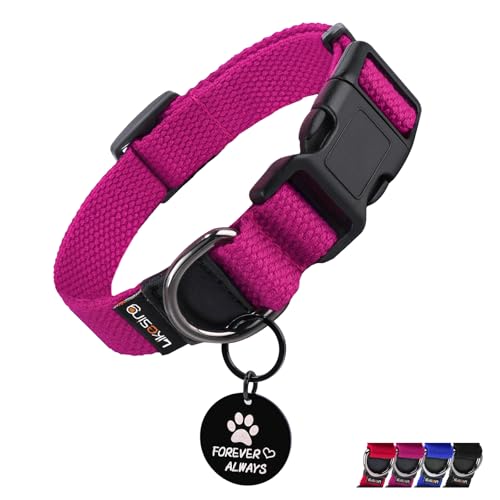 Likesing Weiches Hundehalsband aus Baumwolle, Schnellverschluss-Hundehalsband mit Schnalle, strapazierfähig, verstellbar, für XS, kleine, mittelgroße und große Hunde, farbechte Hundehalsbänder mit Likesing Weiches Hundehalsband aus Baumwolle, Schnellverschluss-Hundehalsband mit Schnalle, strapazierfähig, verstellbar, für XS, kleine, mittelgroße und große Hunde, farbechte Hundehalsbänder mit von Likesing