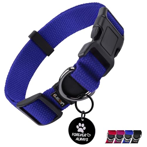 Likesing Weiches Hundehalsband aus Baumwolle, Schnellverschluss-Hundehalsband mit Schnalle, strapazierfähig, verstellbar, für XS, kleine, mittelgroße und große Hunde, farbechte Hundehalsbänder mit Likesing Weiches Hundehalsband aus Baumwolle, Schnellverschluss-Hundehalsband mit Schnalle, strapazierfähig, verstellbar, für XS, kleine, mittelgroße und große Hunde, farbechte Hundehalsbänder mit von Likesing