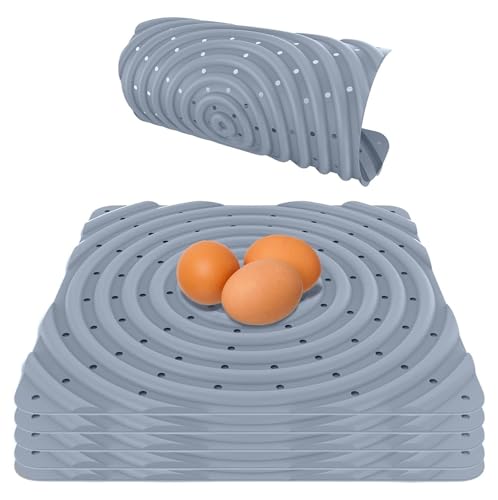 Lil'Clucker 6 waschbare Hühner-Nistunterlagen zum Eierlegen – Nistunterlagen für Hühnerstall – graue Nistkasten-Pads für Hühner – strapazierfähige Hühnereinstreu für Stall, Geflügel-Nistkasten-Pads von Lil'Clucker