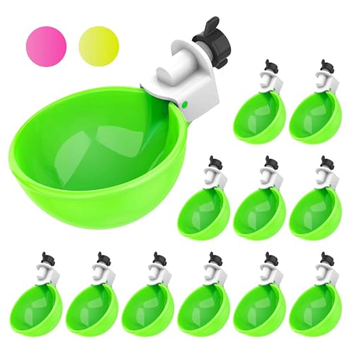 Lil'Clucker - Grüne große automatische Hühnertränke, geeignet für Enten, Gänse, Truthähne, Kaninchen und Kaninchen, Wasserfutter-Set, Geflügelbewässerung, 12 Stück von Lil'Clucker
