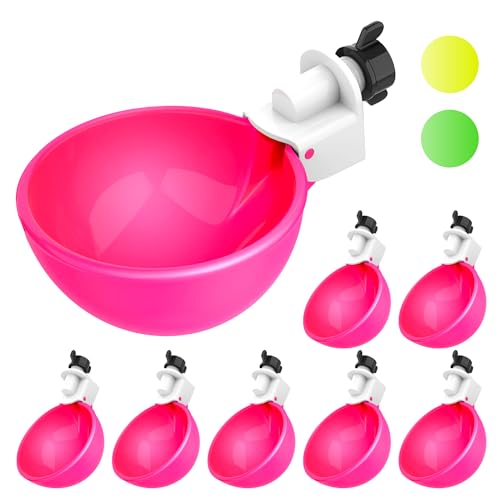 Lil'Clucker - Rosa große automatische Hühnertränkerbecher geeignet für Enten, Gänse, Truthähne, Kaninchen - Wasser-Futter-Kit - Geflügelbewässerung - 8 Stück von Lil'Clucker