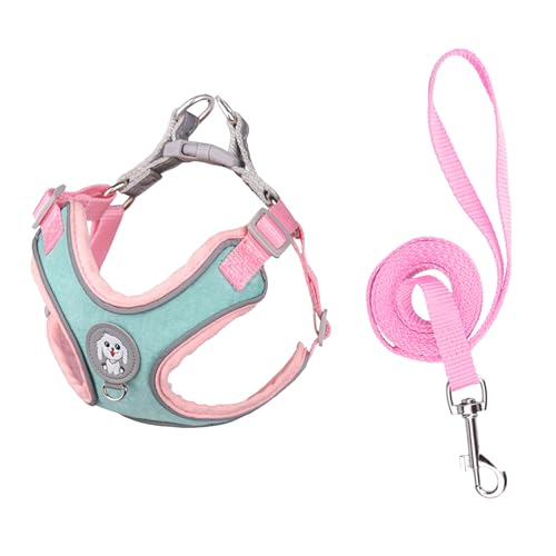 Lilbitty Hundegeschirr und Leinen-Set, Wildleder Hundegeschirr, verstellbares reflektierendes Step-in-Welpengeschirr mit dick gepolstertem Weste für kleine bis Hunde Lilbitty Hundegeschirr und Leinen-Set, Wildleder Hundegeschirr, verstellbares reflektierendes Step-in-Welpengeschirr mit dick gepolstertem Weste für kleine bis Hunde von Lilbitty