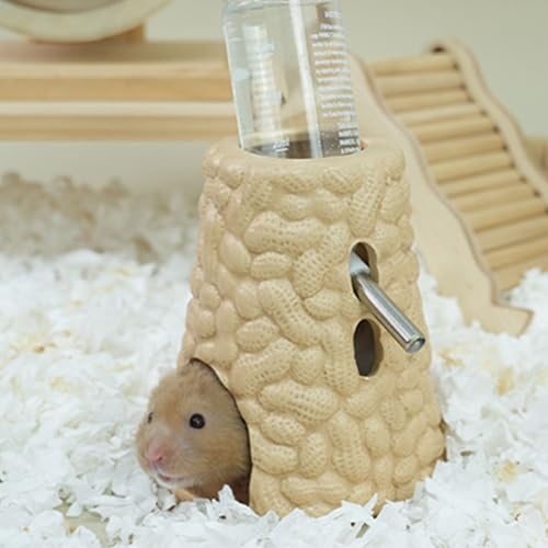 Lilinzhi Automatischer Wasserfutterautomaten Für Kleine Haustier Hängende Käfigtrinkerflaschen Leckdosen Design 60 Ml/80/125 Erdnuss Design Nagetiere Wasserflasche Keramik von Lilinzhi