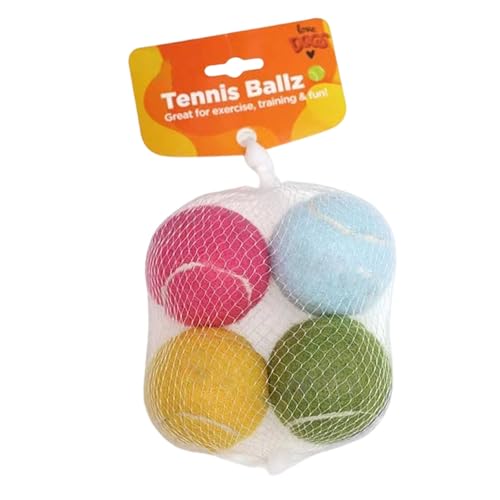 Lilinzhi Bunte Hundekauen Spielzeugkugel Mit Ergonomischer Textur Für Die Reinigung Der Zähne Und Hohe Elastizität Hundequietschende Tenniskugel Set von Lilinzhi