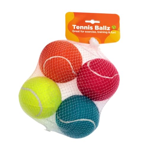 Lilinzhi Bunte Hundekauen Spielzeugkugel Mit Ergonomischer Textur Für Die Reinigung Der Zähne Und Hohe Elastizität Hundequietschende Tenniskugel Set von Lilinzhi