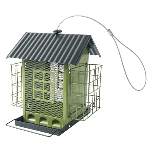 Lilinzhi Haltbarkeit Metall Outdoor Vogelfutterhäuschen Mit Wetterfestem Feeder Für Gartengarten Vogelbeobachter Wetterfestem Vogel von Lilinzhi