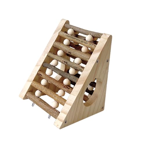 Lilinzhi Natural Cools Hamsterversteck aus Holz mit Kletterleiter, Hamsterkäfig für Kleintiere, Rennmäuse, Chinchillas von Lilinzhi