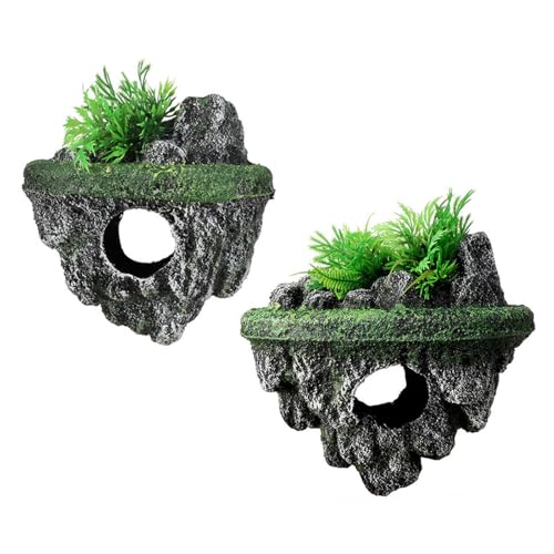Lilinzhi Set Von 2 Schwimmenden Aquarien Dekore Harzsteine Für Fischtanks Kreative Landschaftsdesign Aquariumstein von Lilinzhi