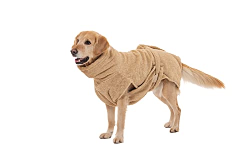 Lill's Hundebademantel, 100% Bio-Baumwolle, Organic, Sand (Beige/Creme) (L: 60 cm Rückenlänge) von Lill's