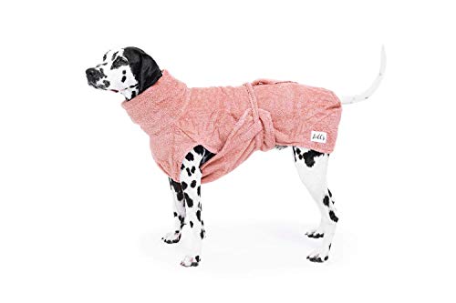 Lill's Hundebademantel, 100% Bio-Baumwolle, Organic Pinkberry (Rosa/Pink) (L: 60 cm Rückenlänge) von Lill's
