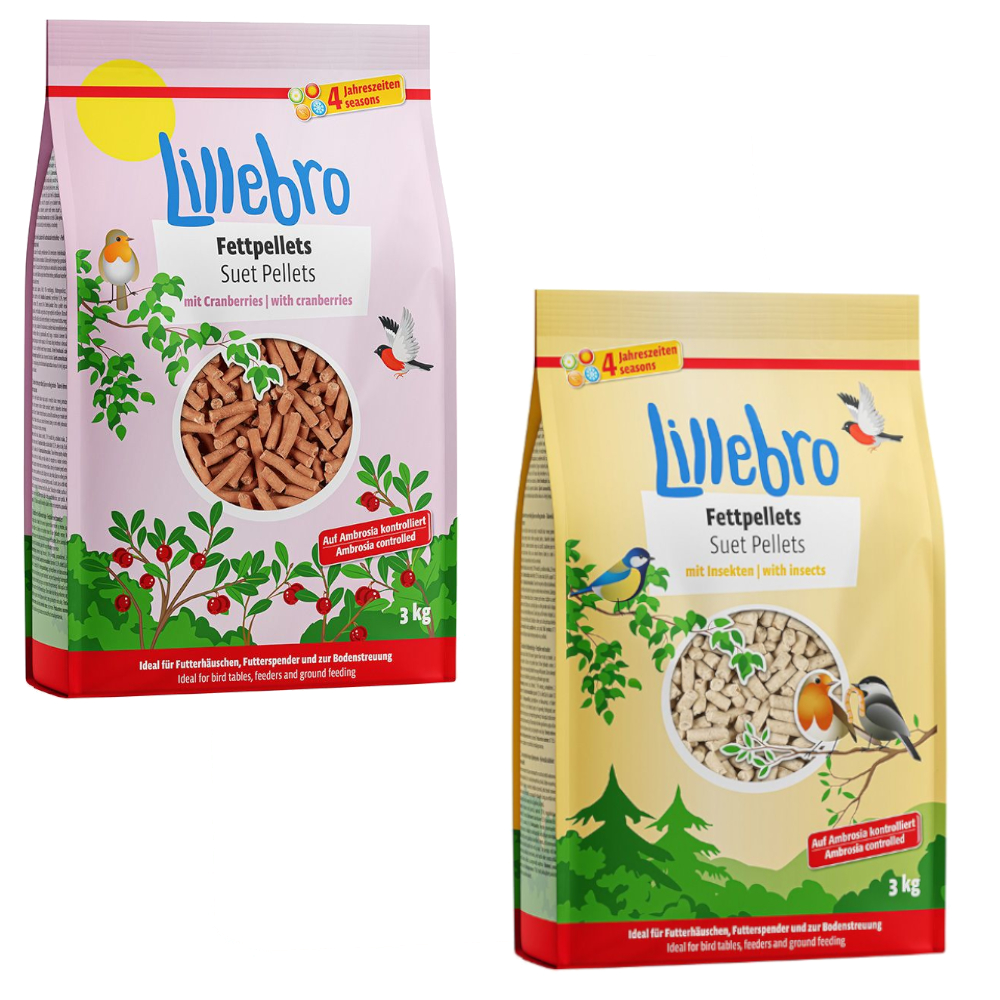 Lillebro Fettpellets 6 kg - Mix zum Sonderpreis! - 6 kg Mix: mit Insekten & Cranberries von Lillebro