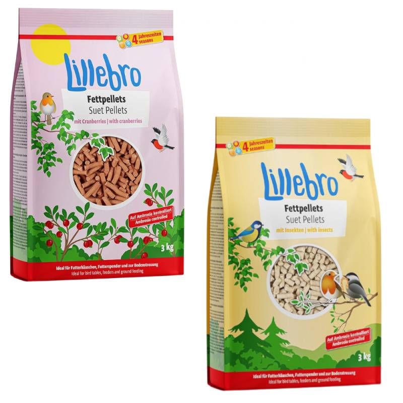 Lillebro Fettpellets 6 kg - Mix zum Sonderpreis! - 6 kg Mix: mit Insekten & Cranberries von Lillebro