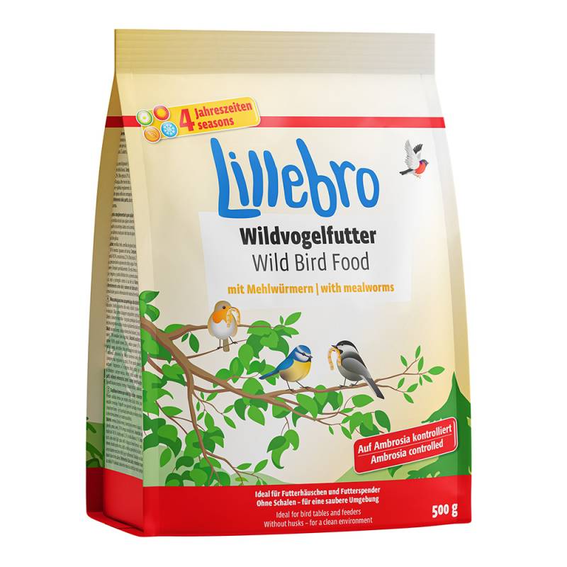 Lillebro Wildvogelfutter mit Mehlwürmern - 3 x 500 g von Lillebro