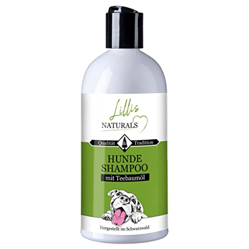 Lillis Hundeshampoo 500ml mit Teebaumöl gegen unangenehme Gerüche, hilft bei Juckreiz und Ungezieferbefall, für alle Hunderassen, für glänzendes Fell und gepflegte Haut, antibakteriell von Lilli's Naturals