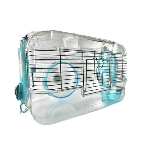 LillipHut Hamsterkäfig - Kleintier-Lebensraum mit Zubehör, langlebiges und kompaktes Design für Hamster, Rennmäuse und kleine Haustiere (Blau, Medium) von LillipHut