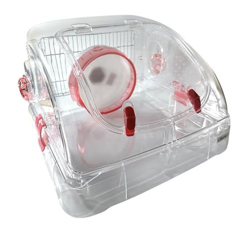 LillipHut Hamsterkäfig - Kleintier-Lebensraum mit Zubehör, langlebiges und kompaktes Design für Hamster, Rennmäuse und kleine Haustiere (Rosa, Kuppel) von LillipHut