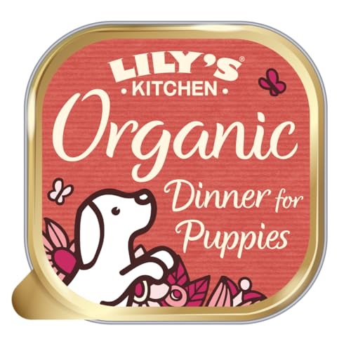 Lily's Kitchen Mit natürlichen Zutaten hergestellt Nassfutter für Welpen Hundefutter Schale Bio- Abendessen mit Huhn und Gemüse 150g von Lily's Kitchen